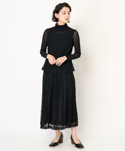 Maison de CINQ / メゾン ドゥ サンク カットソー | [日本製]ナイロンチュールクロシェ風レースカットソー | 詳細24