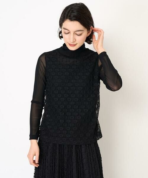 Maison de CINQ / メゾン ドゥ サンク カットソー | [日本製]ナイロンチュールクロシェ風レースカットソー | 詳細6