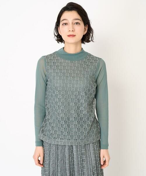 Maison de CINQ / メゾン ドゥ サンク カットソー | [日本製]ナイロンチュールクロシェ風レースカットソー | 詳細8