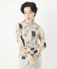 Maison de CINQ / メゾン ドゥ サンク カットソー | [日本製]アブストラクト柄サモーラチュールカットソー