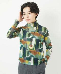 Maison de CINQ / メゾン ドゥ サンク カットソー | [日本製]アブストラクト柄サモーラチュールカットソー