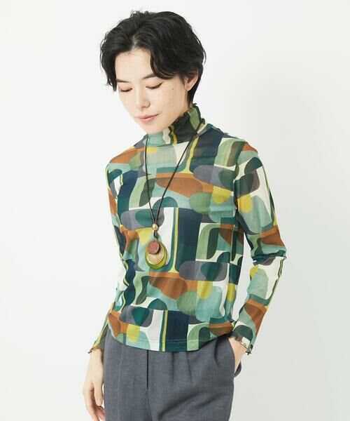 Maison de CINQ / メゾン ドゥ サンク カットソー | [日本製]アブストラクト柄サモーラチュールカットソー | 詳細2