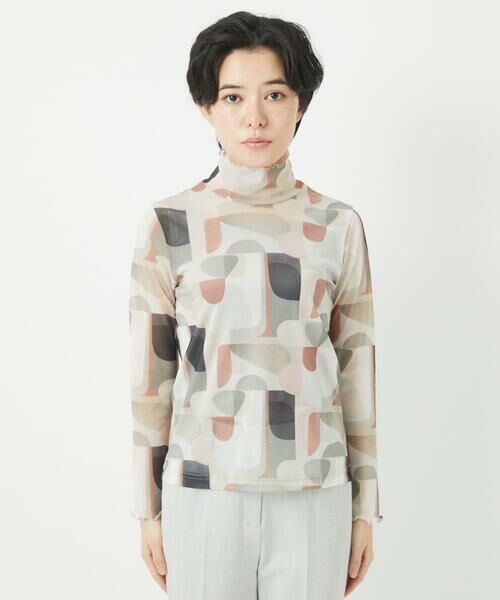 Maison de CINQ / メゾン ドゥ サンク カットソー | [日本製]アブストラクト柄サモーラチュールカットソー | 詳細4