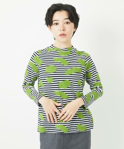 Maison de CINQ / メゾン ドゥ サンク カットソー | [日本製]浮雲ジャガードショート丈カットソー | 詳細2