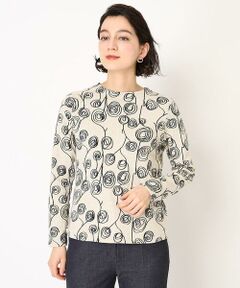 Maison de CINQ / メゾン ドゥ サンク カットソー | [日本製]ラインフラワージャガードカットソー