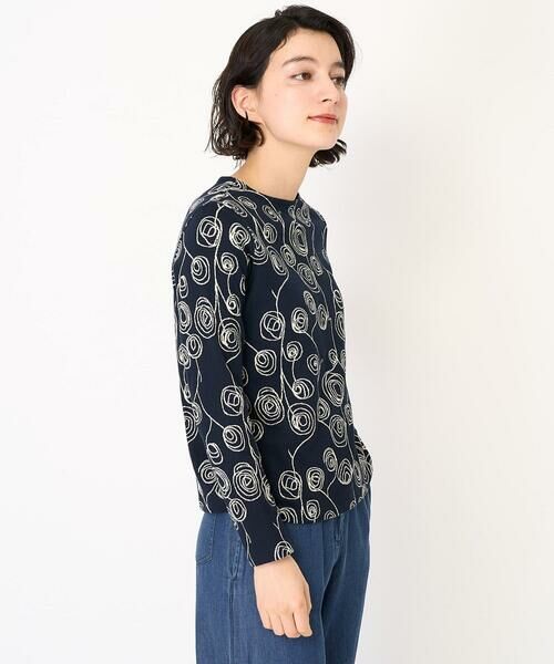 Maison de CINQ / メゾン ドゥ サンク カットソー | [日本製]ラインフラワージャガードカットソー | 詳細3