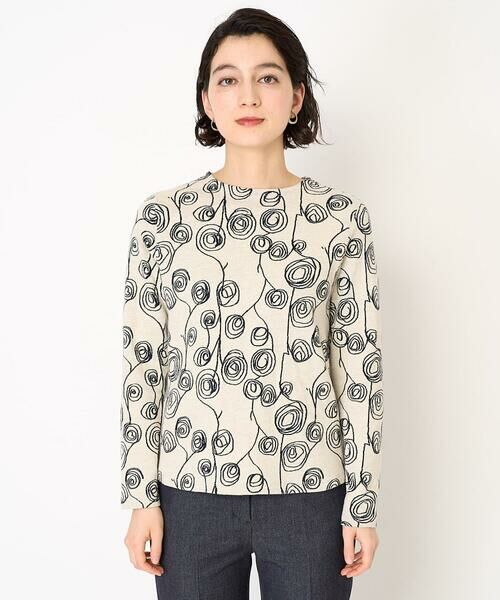 Maison de CINQ / メゾン ドゥ サンク カットソー | [日本製]ラインフラワージャガードカットソー | 詳細4