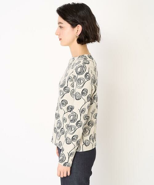 Maison de CINQ / メゾン ドゥ サンク カットソー | [日本製]ラインフラワージャガードカットソー | 詳細5