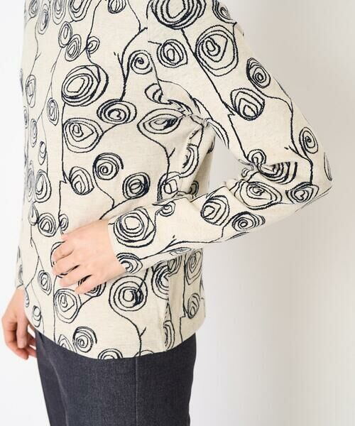 Maison de CINQ / メゾン ドゥ サンク カットソー | [日本製]ラインフラワージャガードカットソー | 詳細8