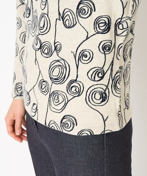 Maison de CINQ / メゾン ドゥ サンク カットソー | [日本製]ラインフラワージャガードカットソー | 詳細9