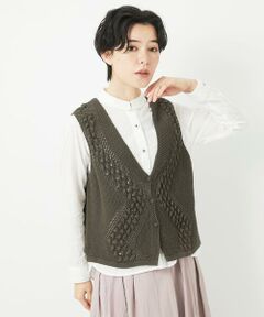 Maison de CINQ / メゾン ドゥ サンク ベスト | 透かし編みニットベスト