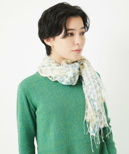 Maison de CINQ / メゾン ドゥ サンク マフラー・ショール・スヌード・ストール | シアーボーダードット柄ストール | 詳細2