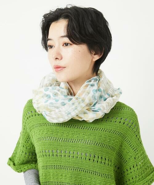 Maison de CINQ / メゾン ドゥ サンク マフラー・ショール・スヌード・ストール | シアーボーダードット柄ストール | 詳細3