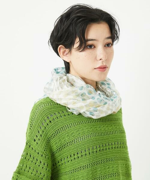 Maison de CINQ / メゾン ドゥ サンク マフラー・ショール・スヌード・ストール | シアーボーダードット柄ストール | 詳細4