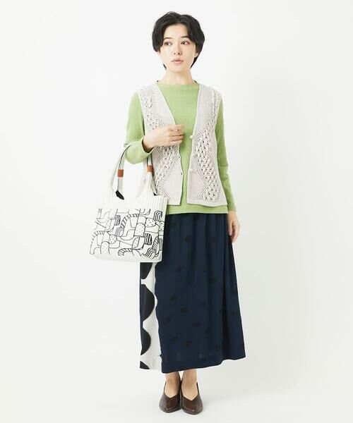 Maison de CINQ / メゾン ドゥ サンク その他小物 | プリント柄ニットバッグ | 詳細7