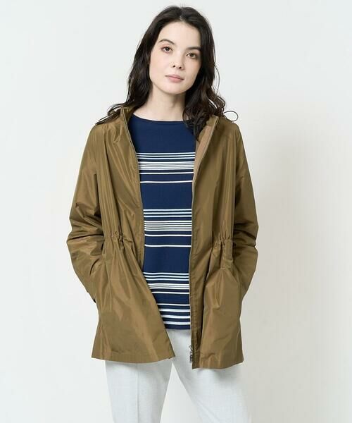 Maison de CINQ/メゾン ドゥ サンク [軽い･形状記憶]フード付ジップアップブルゾン ブラウン Ｓ