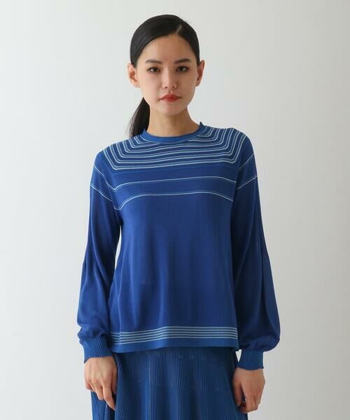 Maison de CINQ / メゾン ドゥ サンク ニット・セーター | 【小さいサイズ】ホールガーメントボーダー柄ニットプルオーバー | 詳細1