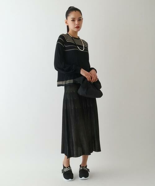 Maison de CINQ / メゾン ドゥ サンク ニット・セーター | 【小さいサイズ】ホールガーメントボーダー柄ニットプルオーバー | 詳細12