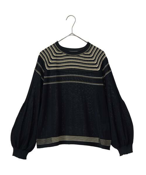 Maison de CINQ / メゾン ドゥ サンク ニット・セーター | 【小さいサイズ】ホールガーメントボーダー柄ニットプルオーバー | 詳細14