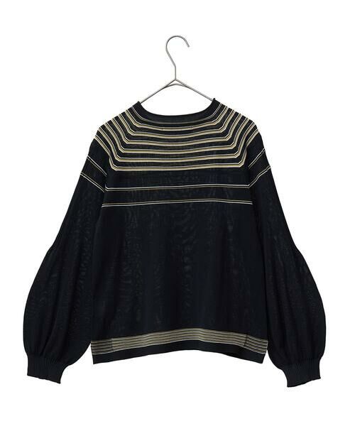 Maison de CINQ / メゾン ドゥ サンク ニット・セーター | 【小さいサイズ】ホールガーメントボーダー柄ニットプルオーバー | 詳細15