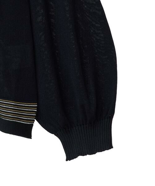 Maison de CINQ / メゾン ドゥ サンク ニット・セーター | 【小さいサイズ】ホールガーメントボーダー柄ニットプルオーバー | 詳細17