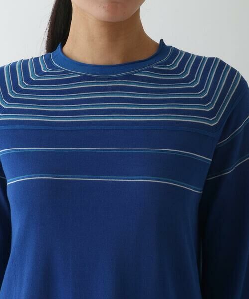 Maison de CINQ / メゾン ドゥ サンク ニット・セーター | 【小さいサイズ】ホールガーメントボーダー柄ニットプルオーバー | 詳細4