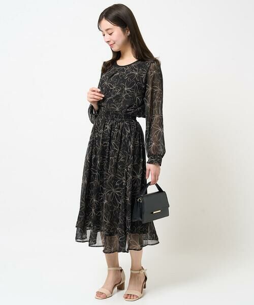 Maison de CINQ / メゾン ドゥ サンク シャツ・ブラウス | 【小さいサイズ】ラインフラワーシフォンブラウス/洗える | 詳細15