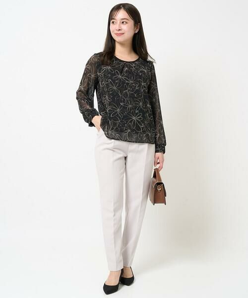 Maison de CINQ / メゾン ドゥ サンク シャツ・ブラウス | 【小さいサイズ】ラインフラワーシフォンブラウス/洗える | 詳細16