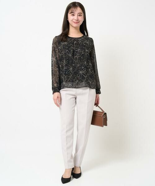 Maison de CINQ / メゾン ドゥ サンク シャツ・ブラウス | 【小さいサイズ】ラインフラワーシフォンブラウス/洗える | 詳細17