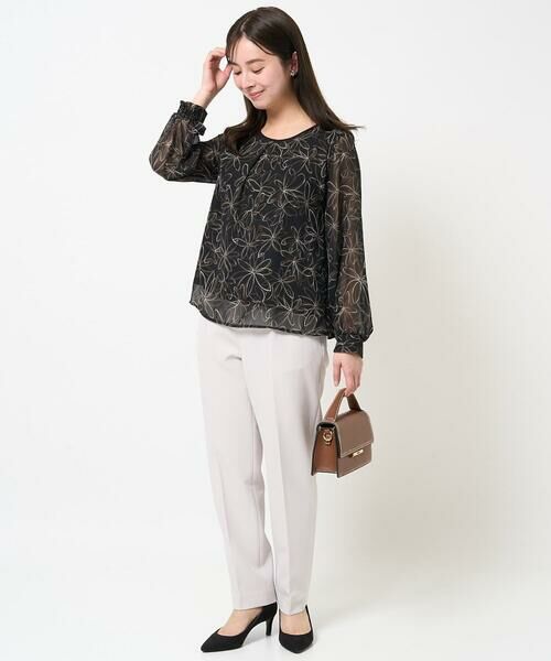 Maison de CINQ / メゾン ドゥ サンク シャツ・ブラウス | 【小さいサイズ】ラインフラワーシフォンブラウス/洗える | 詳細18
