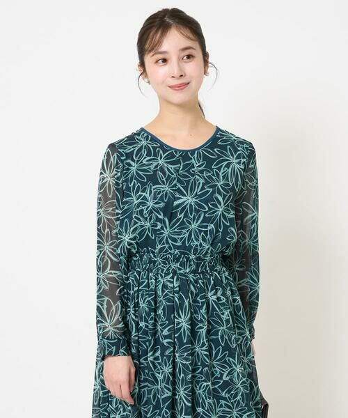 Maison de CINQ / メゾン ドゥ サンク シャツ・ブラウス | 【小さいサイズ】ラインフラワーシフォンブラウス/洗える | 詳細2