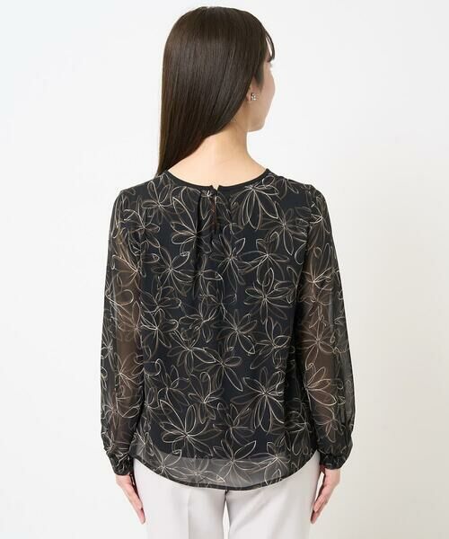 Maison de CINQ / メゾン ドゥ サンク シャツ・ブラウス | 【小さいサイズ】ラインフラワーシフォンブラウス/洗える | 詳細6