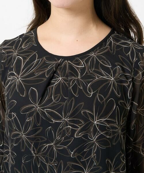 Maison de CINQ / メゾン ドゥ サンク シャツ・ブラウス | 【小さいサイズ】ラインフラワーシフォンブラウス/洗える | 詳細8