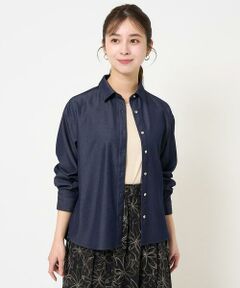 Maison de CINQ / メゾン ドゥ サンク シャツ・ブラウス | 【小さいサイズ】デニムライクシャツブラウス/洗える