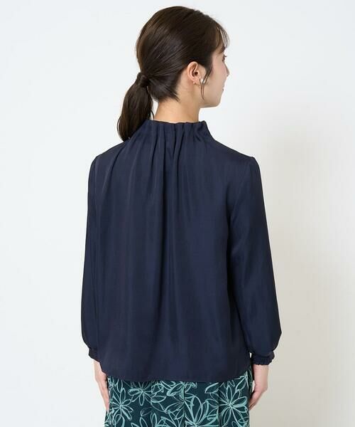 Maison de CINQ / メゾン ドゥ サンク シャツ・ブラウス | 【小さいサイズ】スタンドネックデザインサテンブラウス/洗える | 詳細6