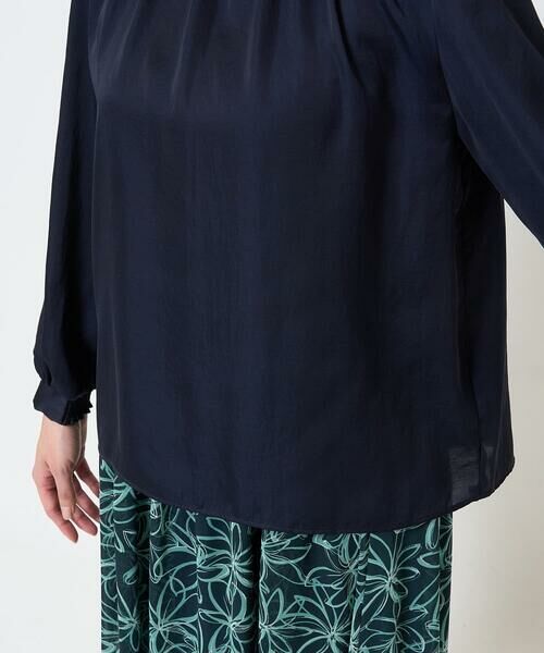 Maison de CINQ / メゾン ドゥ サンク シャツ・ブラウス | 【小さいサイズ】スタンドネックデザインサテンブラウス/洗える | 詳細9