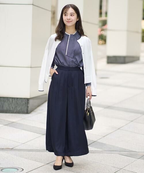 Maison de CINQ / メゾン ドゥ サンク シャツ・ブラウス | 【小さいサイズ】ドット幾何柄ボウタイ付きブラウス/洗える | 詳細15