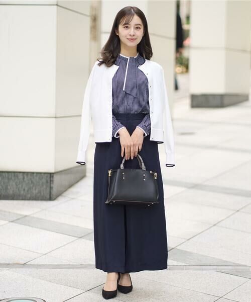 Maison de CINQ / メゾン ドゥ サンク シャツ・ブラウス | 【小さいサイズ】ドット幾何柄ボウタイ付きブラウス/洗える | 詳細16