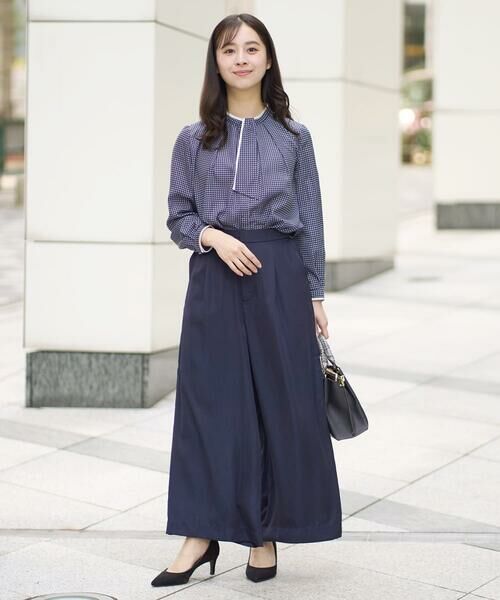 Maison de CINQ / メゾン ドゥ サンク シャツ・ブラウス | 【小さいサイズ】ドット幾何柄ボウタイ付きブラウス/洗える | 詳細17