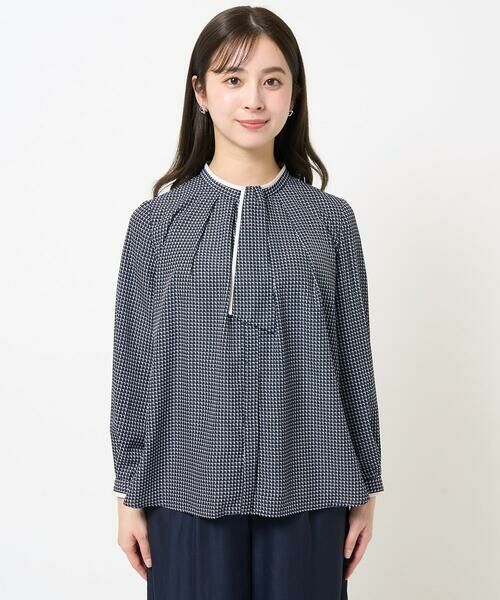 Maison de CINQ / メゾン ドゥ サンク シャツ・ブラウス | 【小さいサイズ】ドット幾何柄ボウタイ付きブラウス/洗える | 詳細5