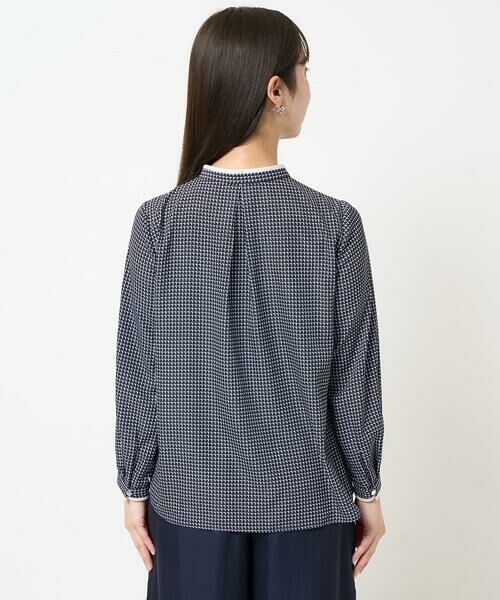 Maison de CINQ / メゾン ドゥ サンク シャツ・ブラウス | 【小さいサイズ】ドット幾何柄ボウタイ付きブラウス/洗える | 詳細7