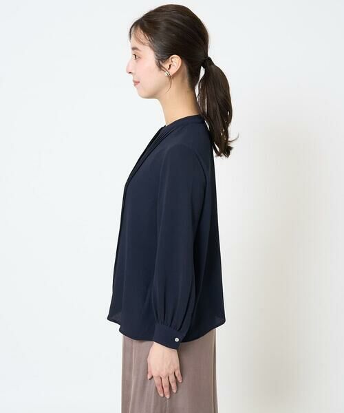 Maison de CINQ / メゾン ドゥ サンク シャツ・ブラウス | 【小さいサイズ】ピンタックデザインジョーゼットブラウス/洗える | 詳細1