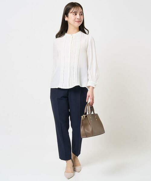 Maison de CINQ / メゾン ドゥ サンク シャツ・ブラウス | 【小さいサイズ】ピンタックデザインジョーゼットブラウス/洗える | 詳細12