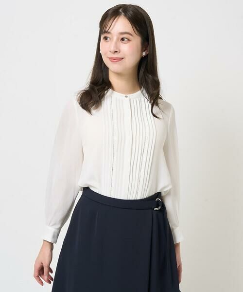 Maison de CINQ / メゾン ドゥ サンク シャツ・ブラウス | 【小さいサイズ】ピンタックデザインジョーゼットブラウス/洗える | 詳細21