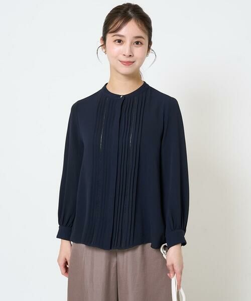 Maison de CINQ / メゾン ドゥ サンク シャツ・ブラウス | 【小さいサイズ】ピンタックデザインジョーゼットブラウス/洗える | 詳細23