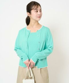 Maison de CINQ / メゾン ドゥ サンク ニット・セーター | 【小さいサイズ】配色ラインカラーニットアンサンブル/洗える