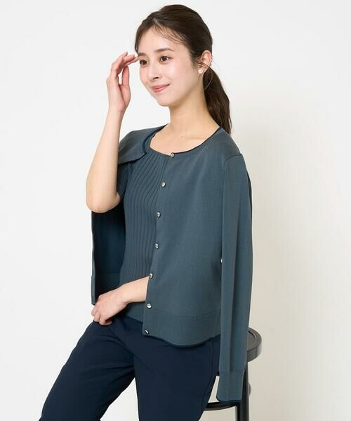 Maison de CINQ / メゾン ドゥ サンク ニット・セーター | 【小さいサイズ】配色ラインカラーニットアンサンブル/洗える | 詳細3