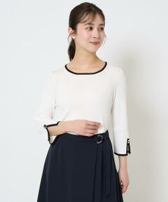 Maison de CINQ / メゾン ドゥ サンク ニット・セーター | 【小さいサイズ】七分袖コンパクトリブニット/洗える