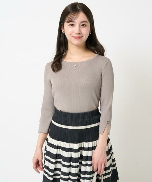 Maison de CINQ / メゾン ドゥ サンク ニット・セーター | 【小さいサイズ】七分袖コンパクトリブニット/洗える | 詳細1