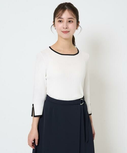 Maison de CINQ / メゾン ドゥ サンク ニット・セーター | 【小さいサイズ】七分袖コンパクトリブニット/洗える | 詳細3